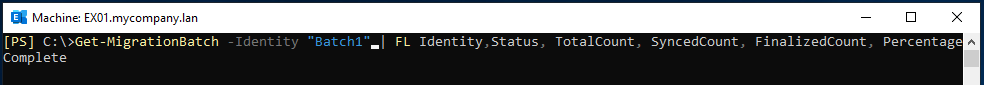 monitor the status of the batch migration